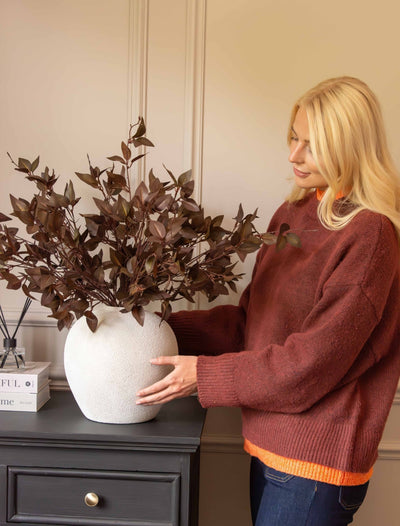 Faux Leaf Spray -  Burgundy (9 Stems)
