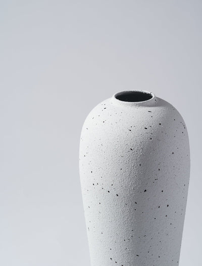 Tall Lola Vase - Speckled White