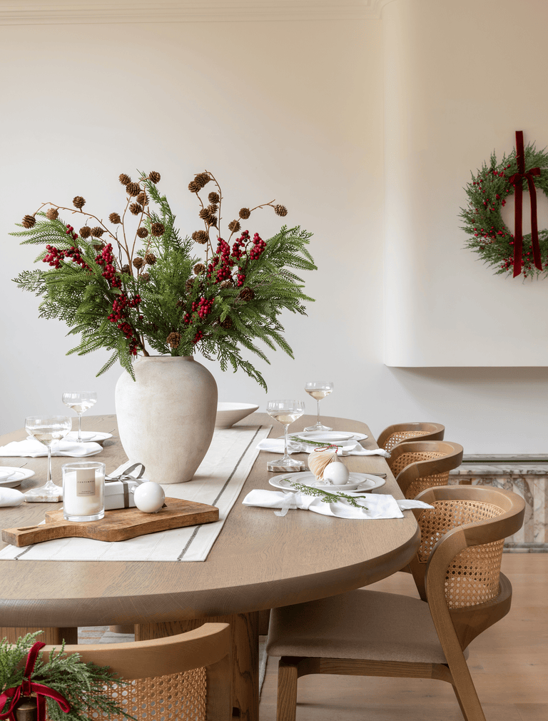 Faux Arrangement - Red Berry & Pine Cone