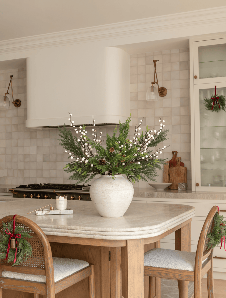 Faux Arrangement - Winter Fern & White Berry