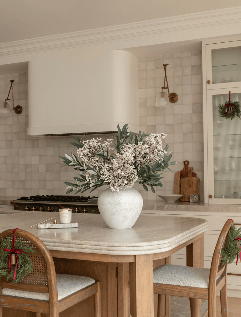 Faux Arrangement - Large White Berry & Olive Leaf