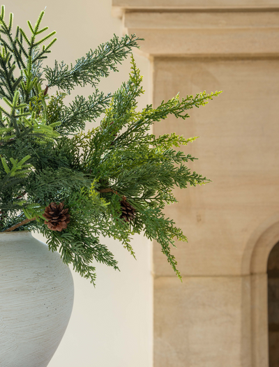 Faux Arrangement - Winter Fern and Pine Cone