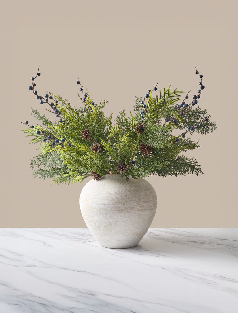 Faux Arrangement - Winter Fern & Blue Berry