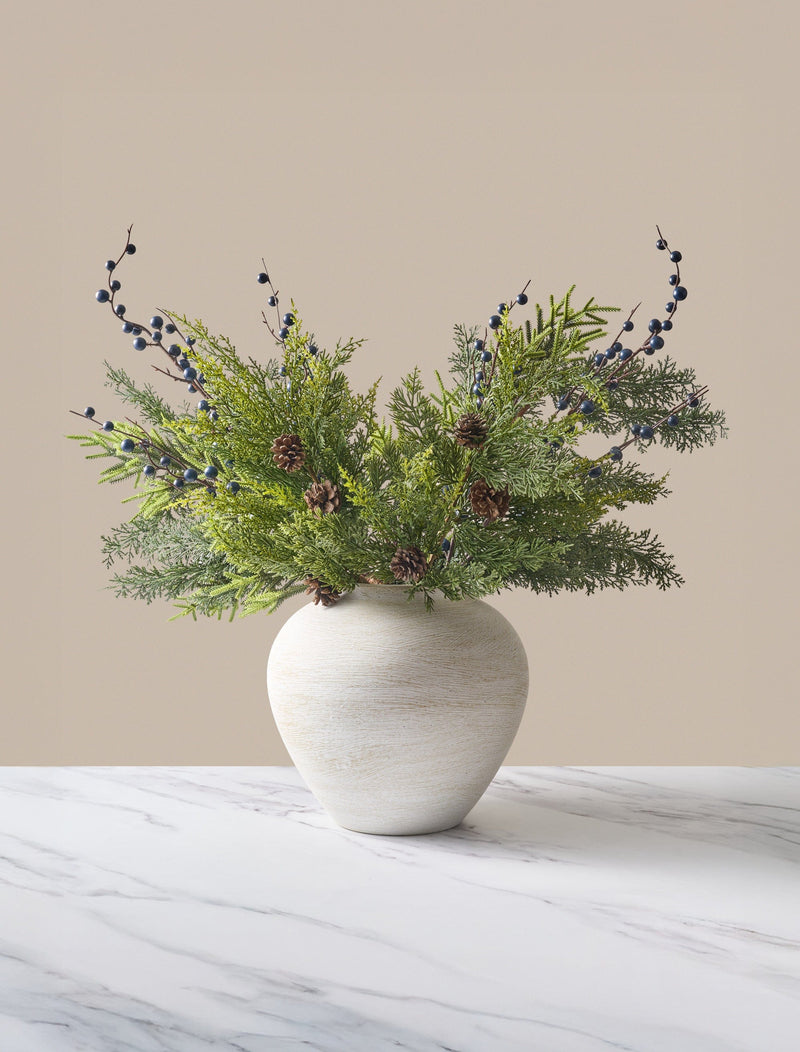 Faux Arrangement - Winter Fern & Blue Berry