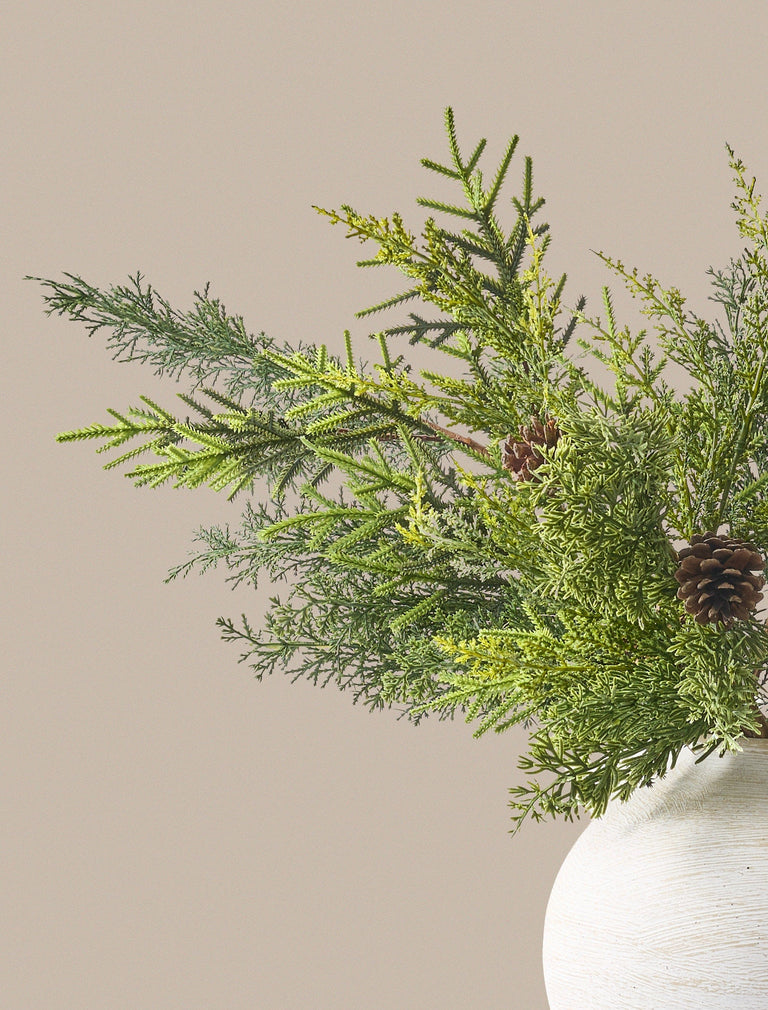 Faux Arrangement - Winter Fern and Pine Cone