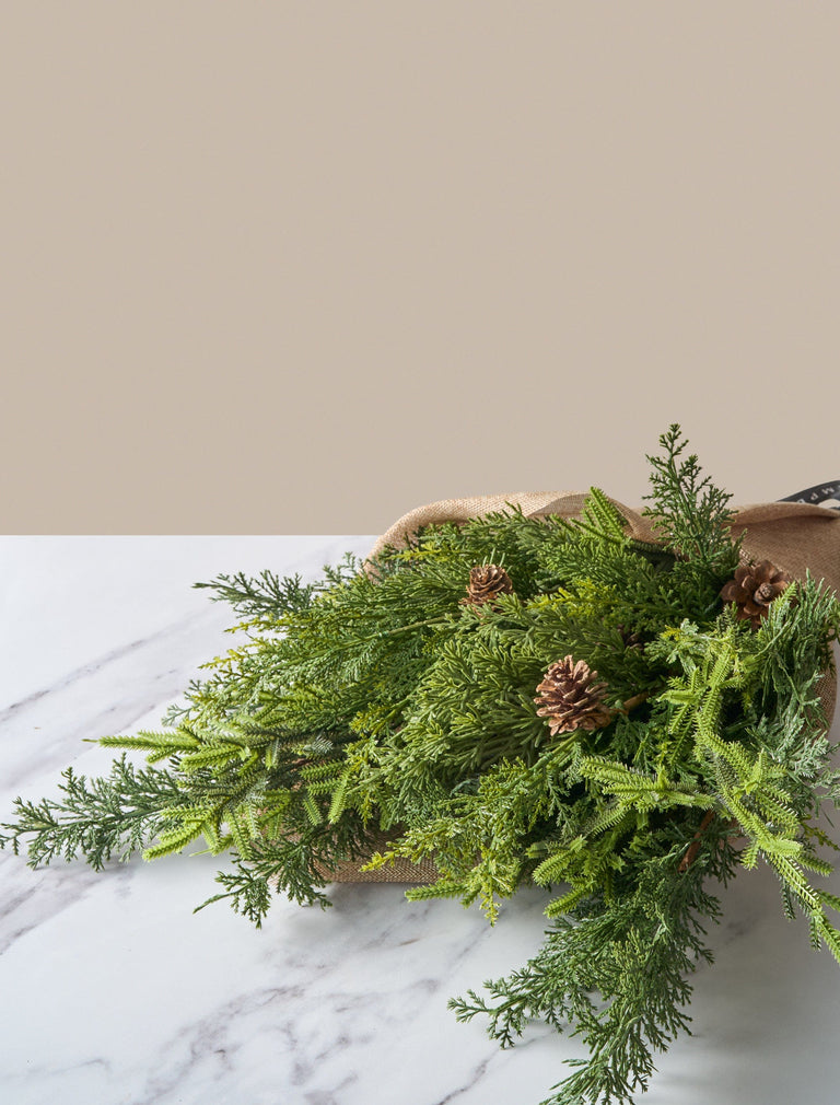 Faux Arrangement - Winter Fern and Pine Cone