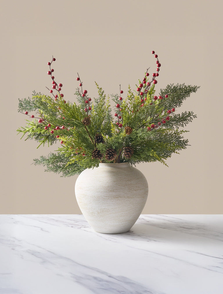 Faux Arrangement - Winter Fern & Red Berry