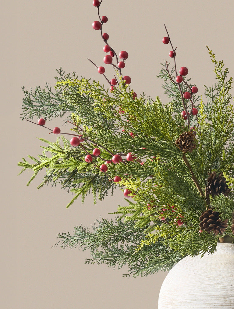Faux Arrangement - Winter Fern & Red Berry