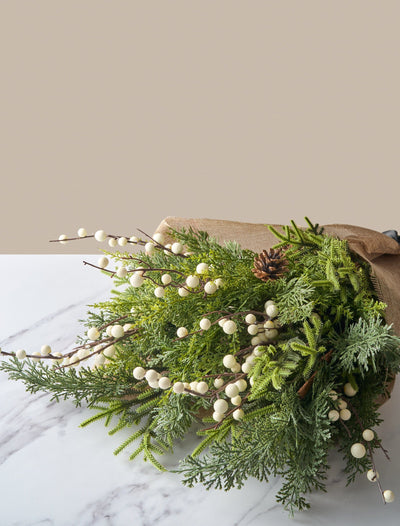 Faux Arrangement - Winter Fern & White Berry