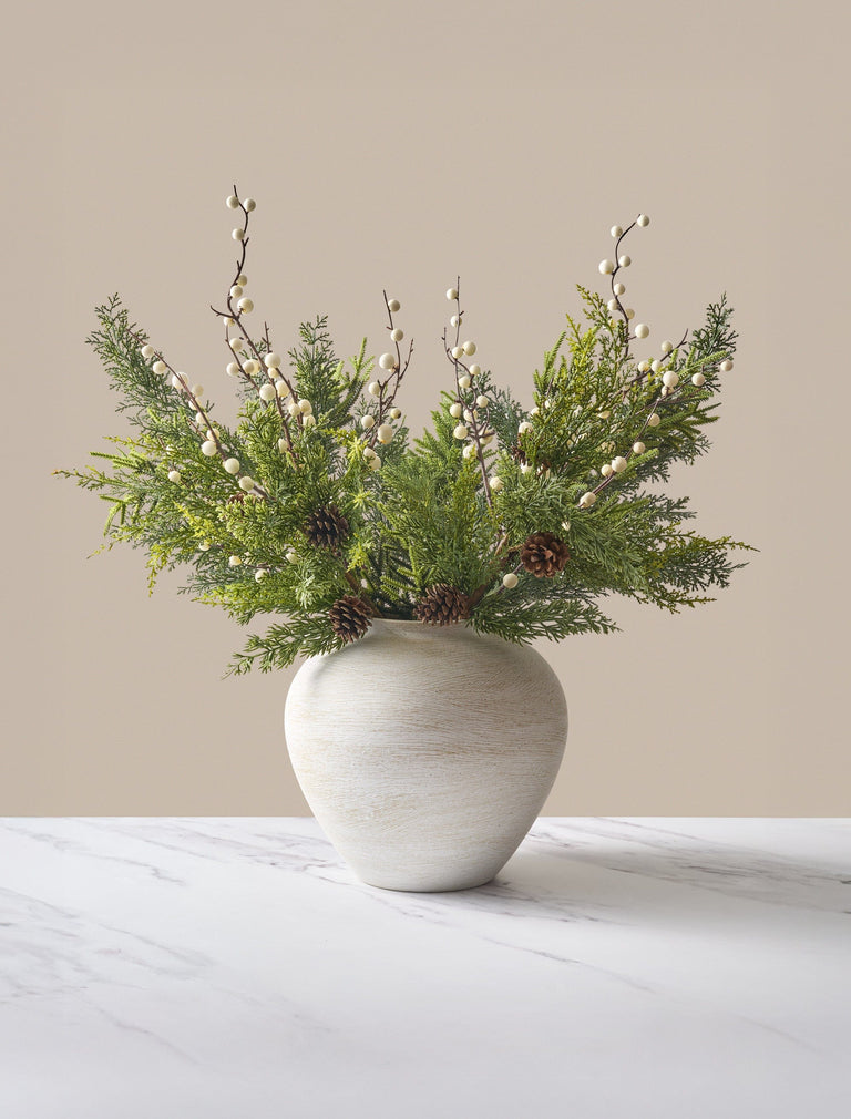 Faux Arrangement - Winter Fern & White Berry