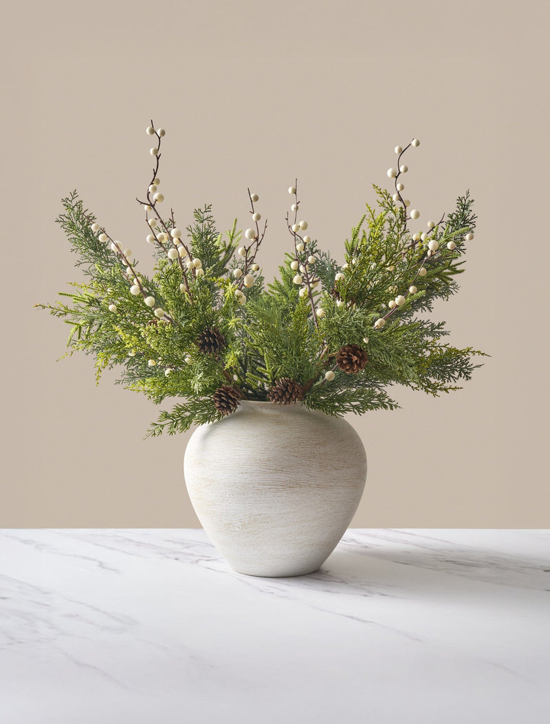 Faux Arrangement - Winter Fern & White Berry