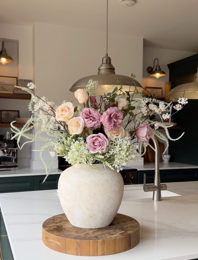 Faux Spring Arrangement - Blush Rose