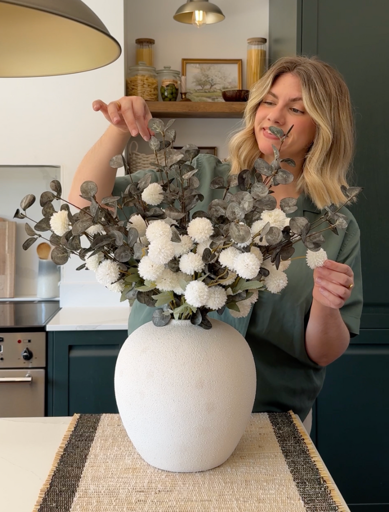 Faux Arrangement - White & Green