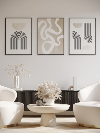 3 Print Gallery Wall - 'Abstract Lines'