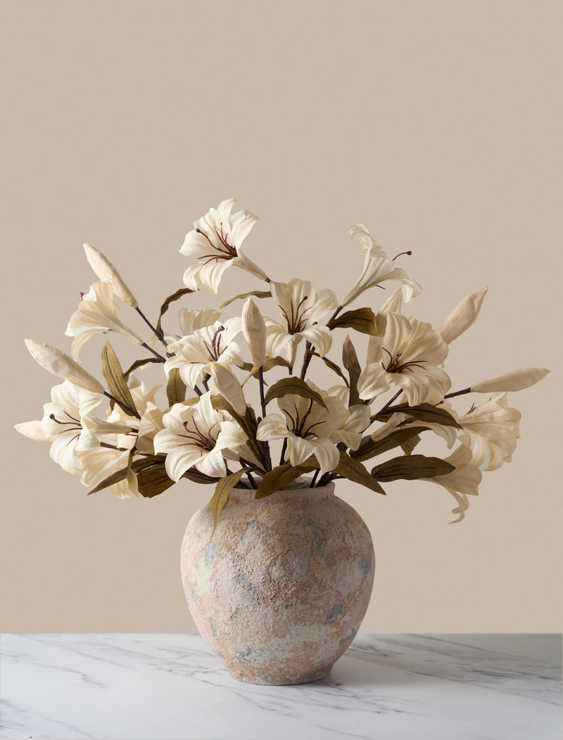 Faux Lily Arrangement - Beige