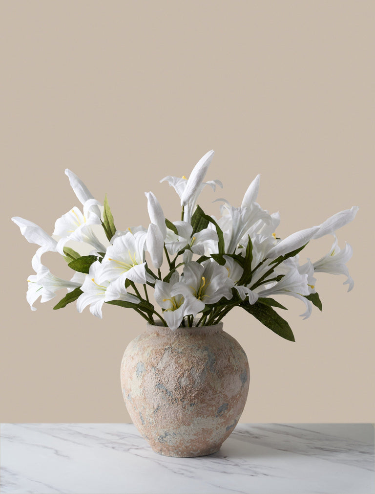 Faux Lily Arrangement - White