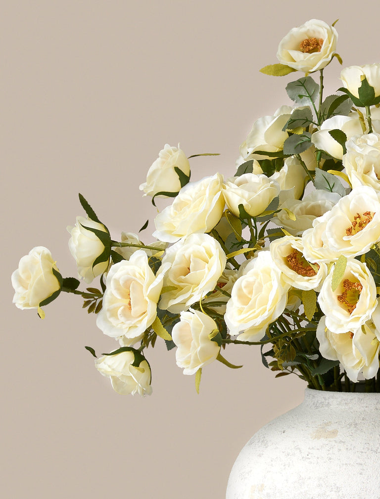 Faux Rose Arrangement - Ivory (12 Stems / 72 Roses)