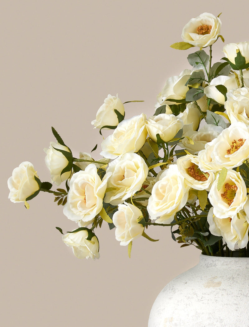 Faux Rose Arrangement - Ivory (12 Stems / 72 Roses)
