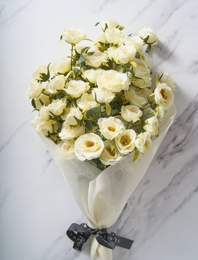 Faux Rose Arrangement - Ivory (12 Stems / 72 Roses)