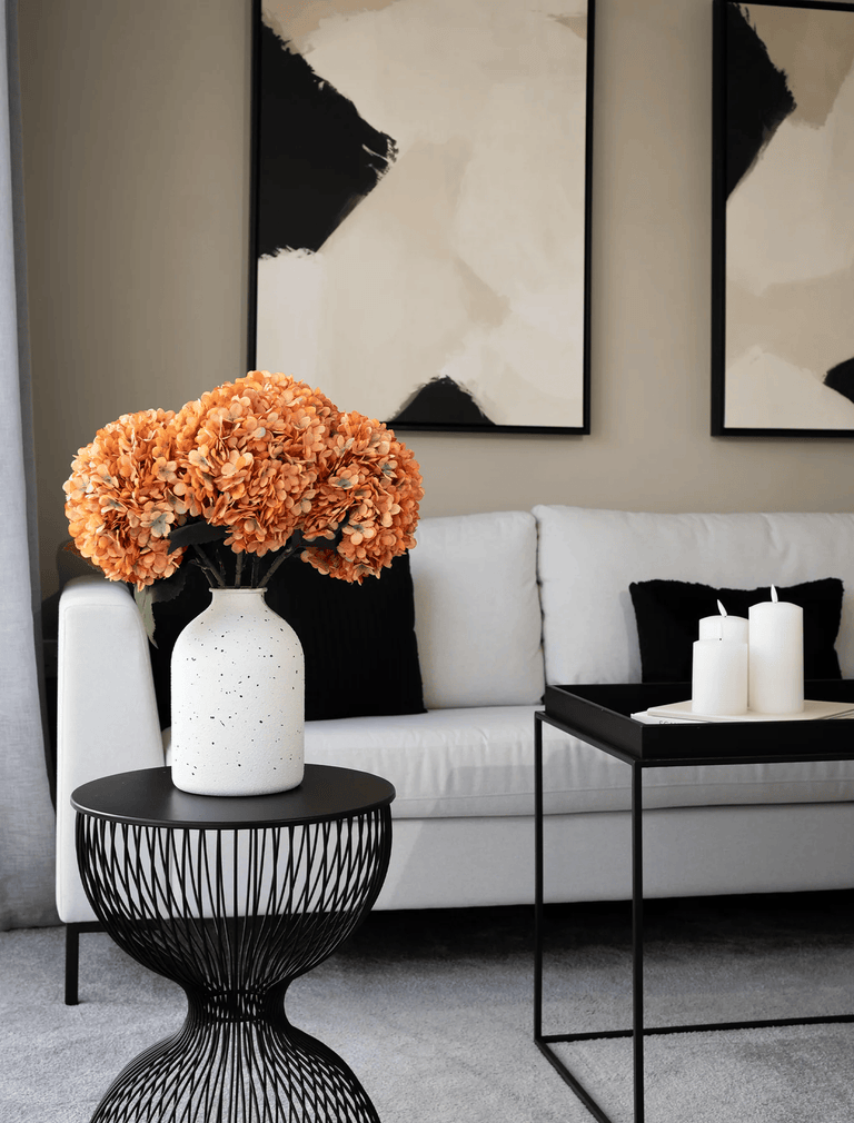 Large Faux Hydrangea - Sunrise (5 Stems) – contempee Large Faux Hydrangea - Sunrise (5 Stems) – contempee