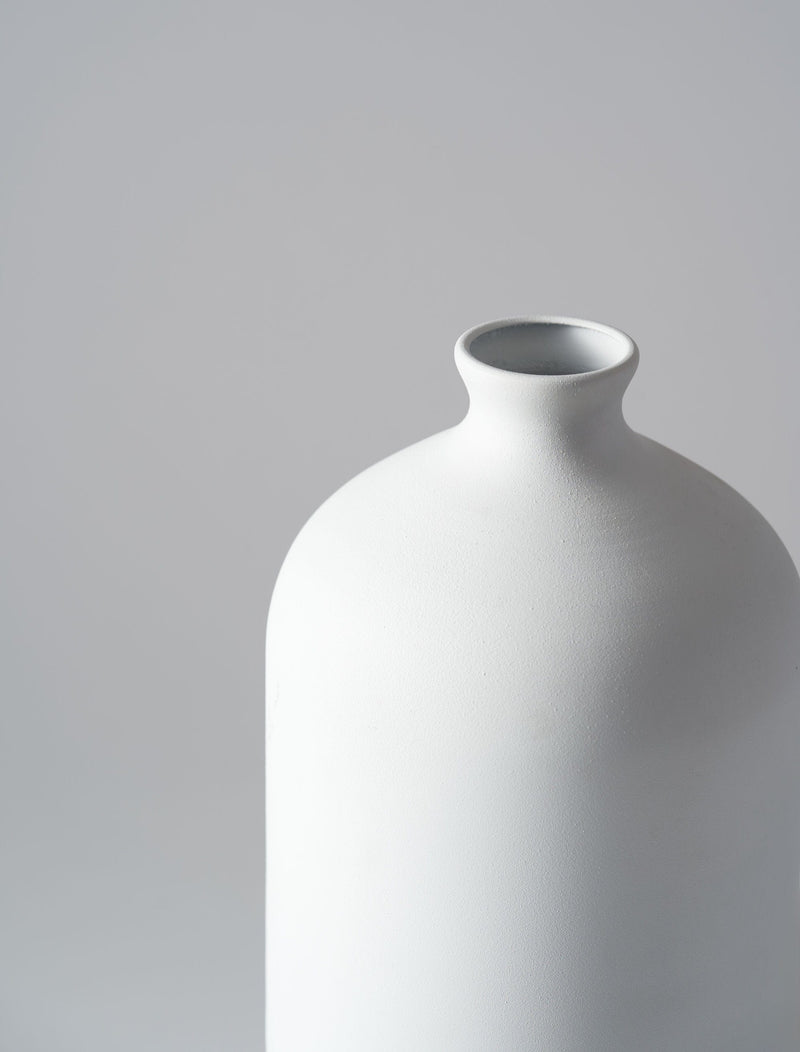 Tall Aria Iron Vase - White