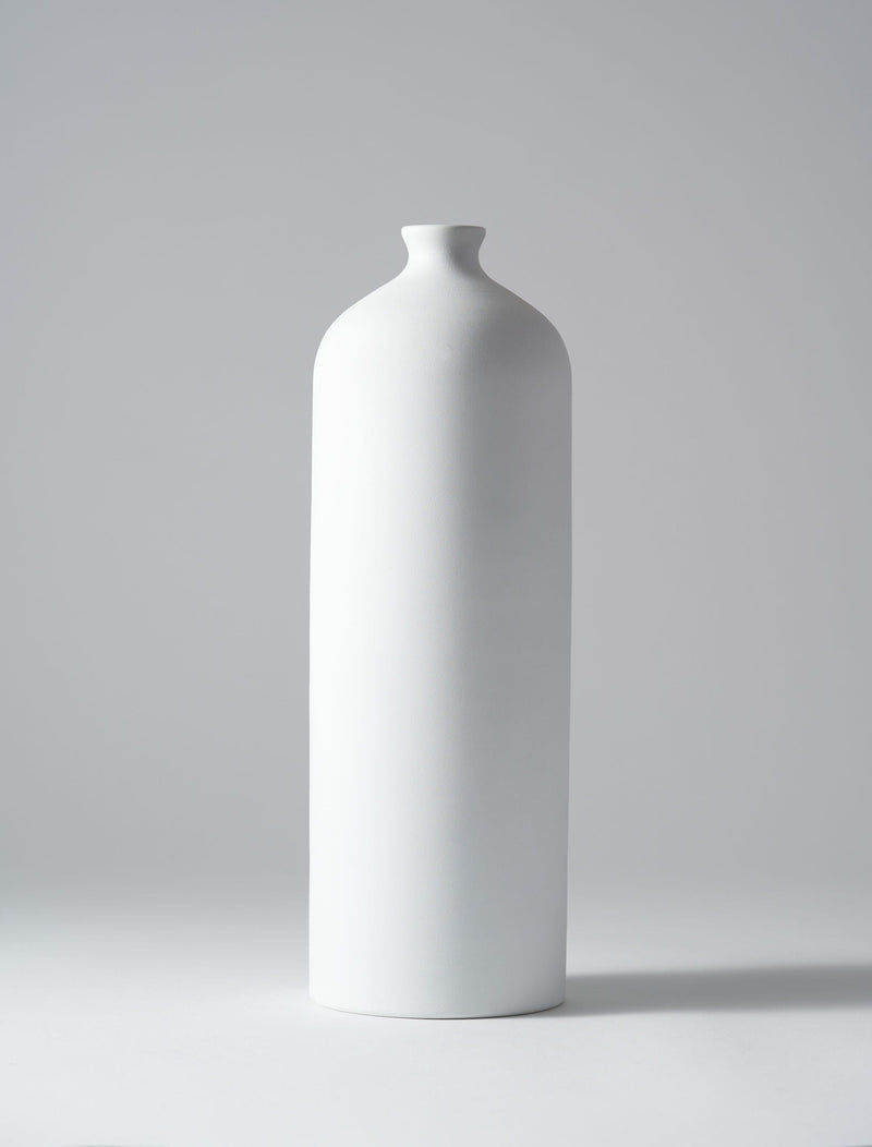 Tall Aria Iron Vase - White