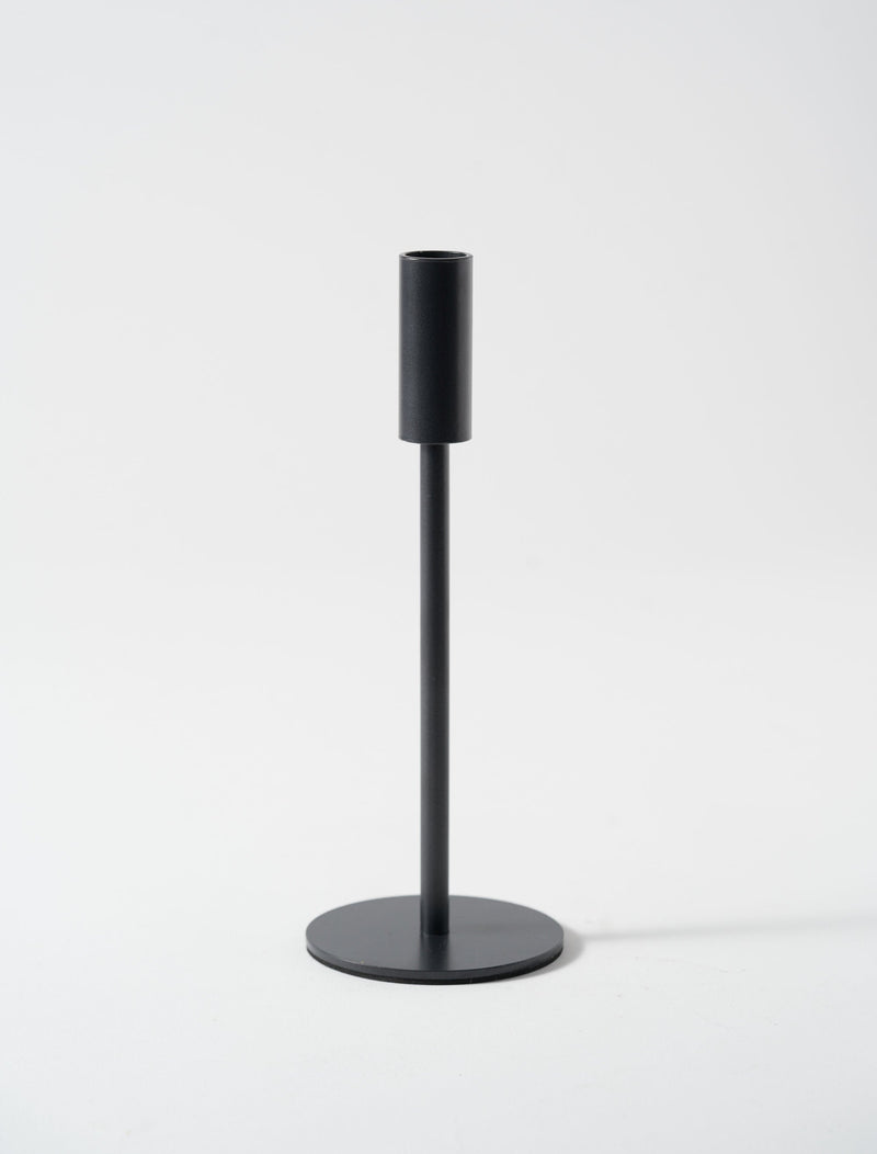 Tall Minimal Candle Holder - Black