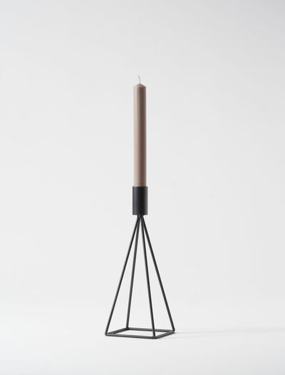 Tall Pyramid Candle Holder - Black