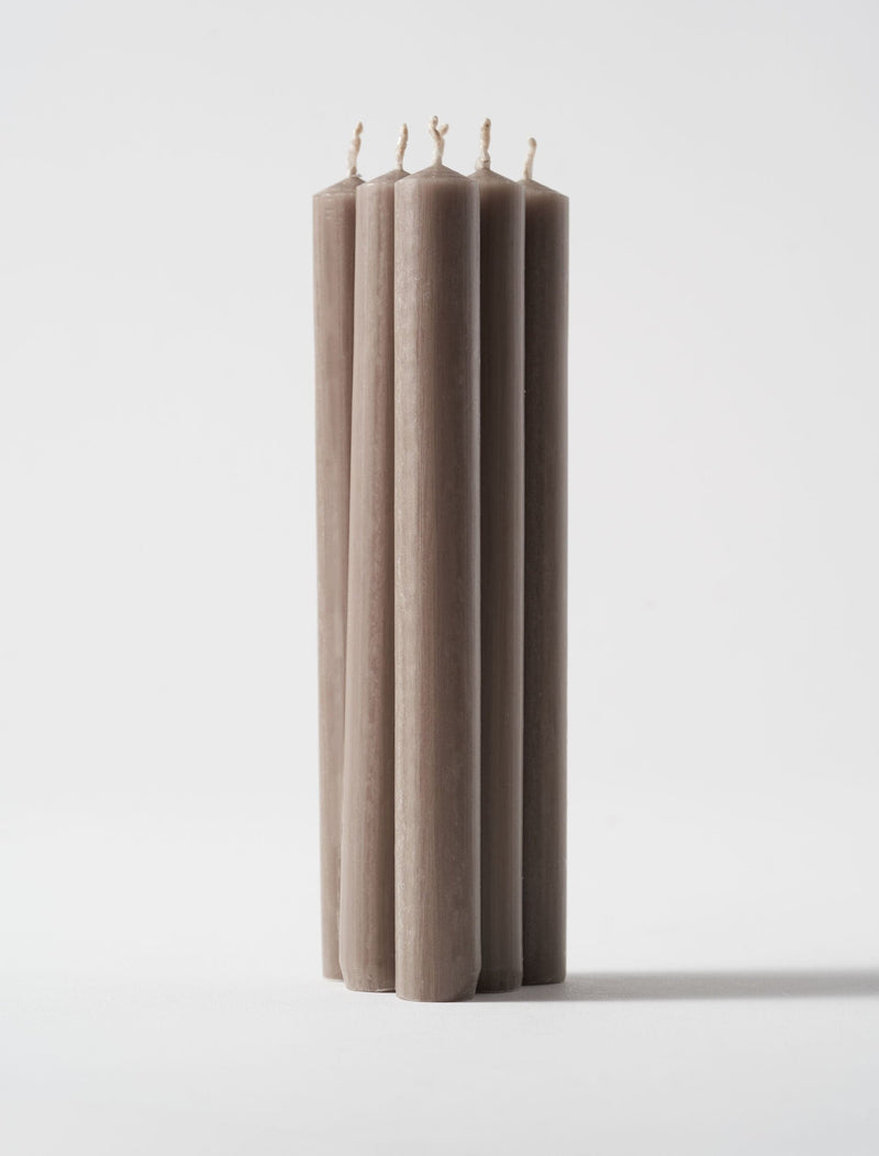 Dinner Candle 8" - Taupe (Set Of 6)