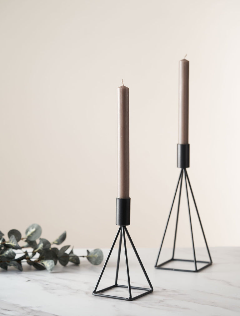 Pyramid Candle Holder - Black
