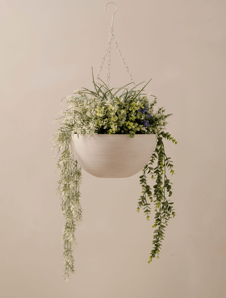 Hangmand voor buiten met bloemen - groen en paars