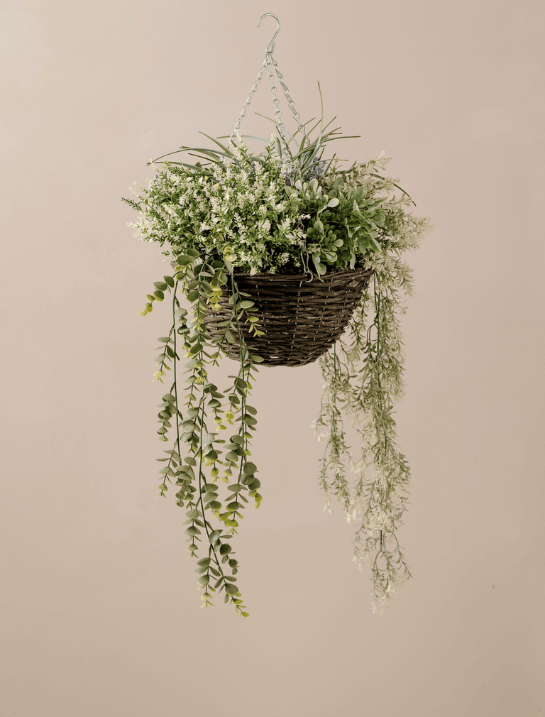 Hangmand voor buiten met bloemen - groen en paars