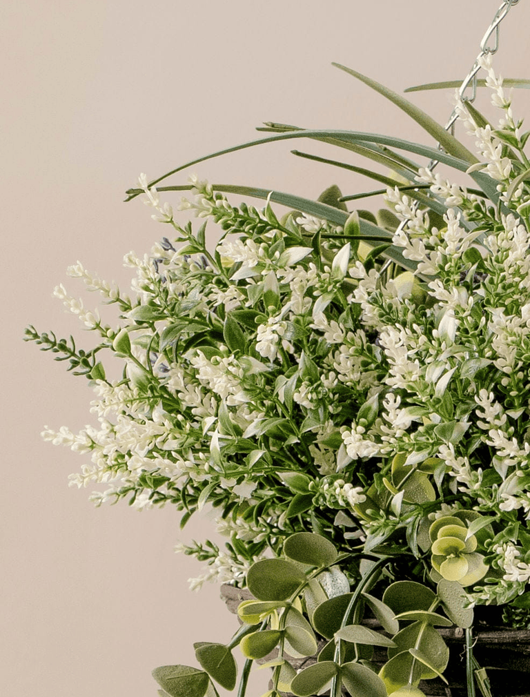 Hangmand voor buiten met bloemen - groen en paars