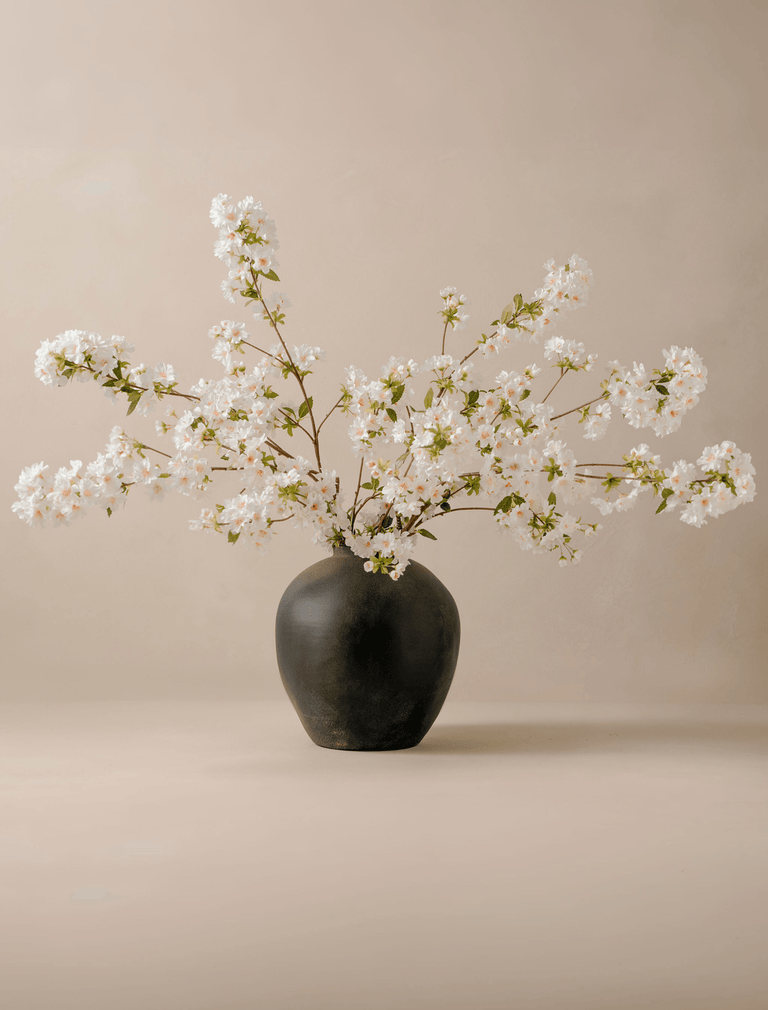Künstliche japanische Kirschblüte – Weiß (6 Stiele)