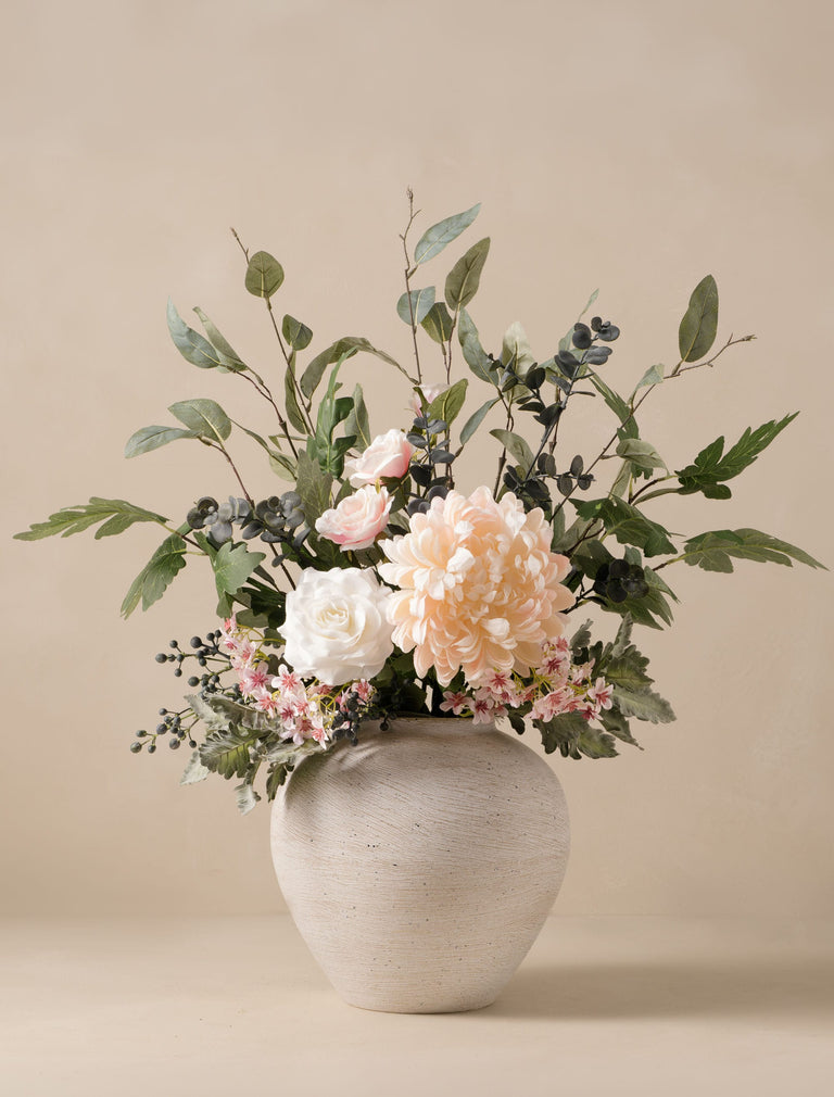 Faux-Arrangement - Blush Dahlia & Blue Berry