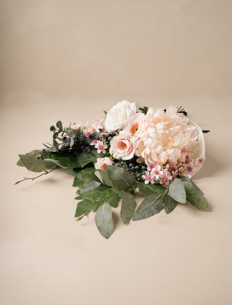 Faux-Arrangement - Blush Dahlia & Blue Berry