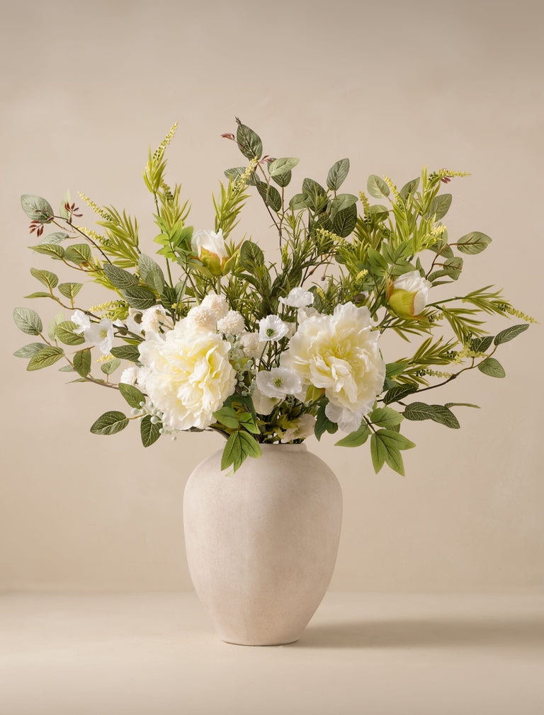 Faux Arrangement - White Poppy & Peony