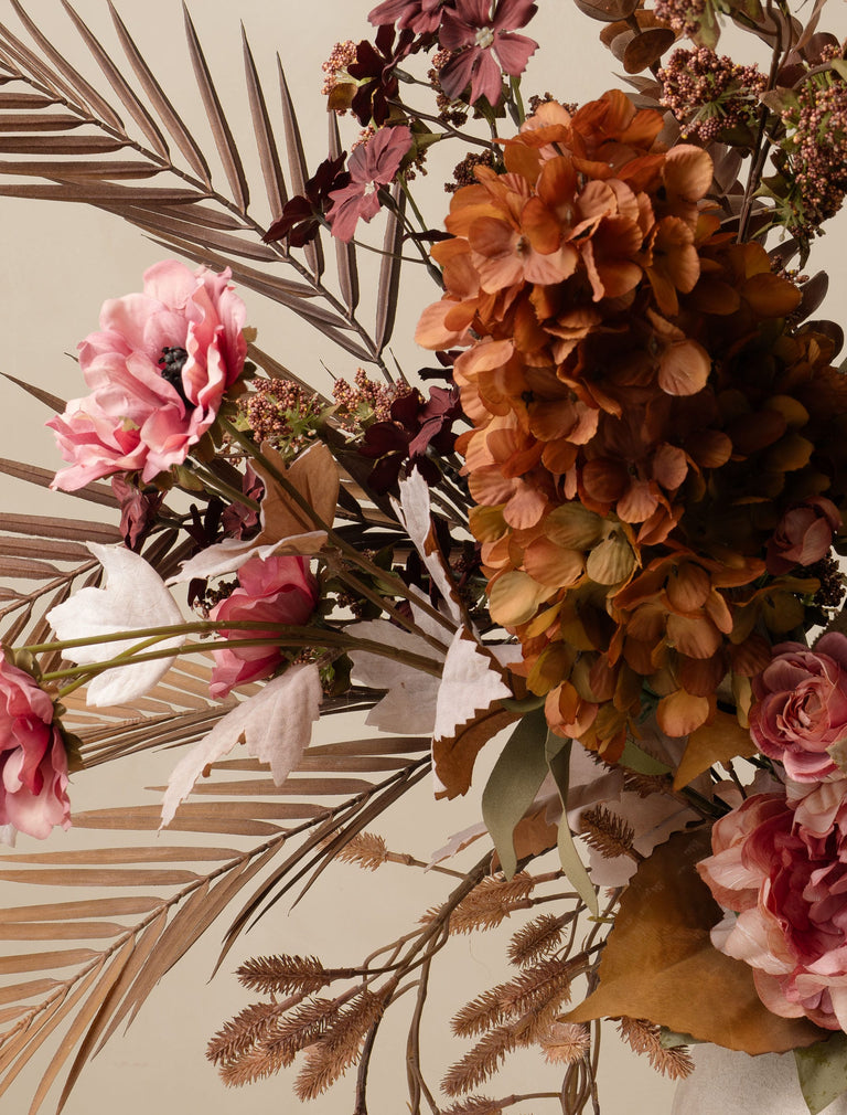 Faux Arrangement - Palm Leaf & Cone Hydrangea