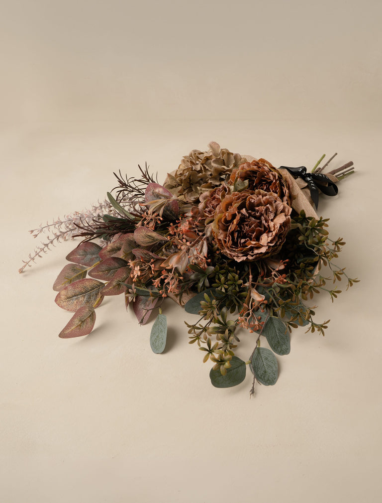Faux Arrangement - Orange Peony & Autumn Spray