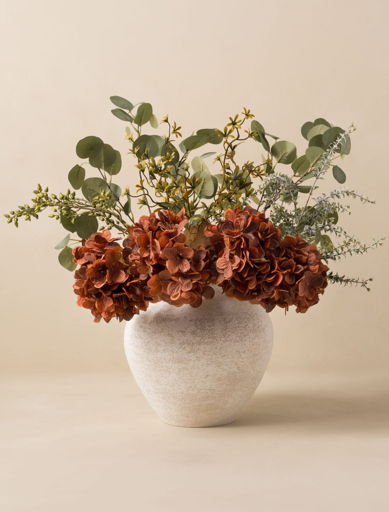 Faux Arrangement - Eucalyptus & Cinnamon Hydrangea