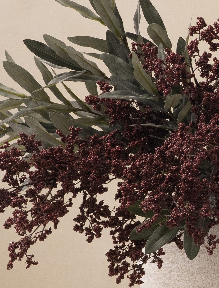 Faux Arrangement - Large Burgundy Berry & Olive Leaf