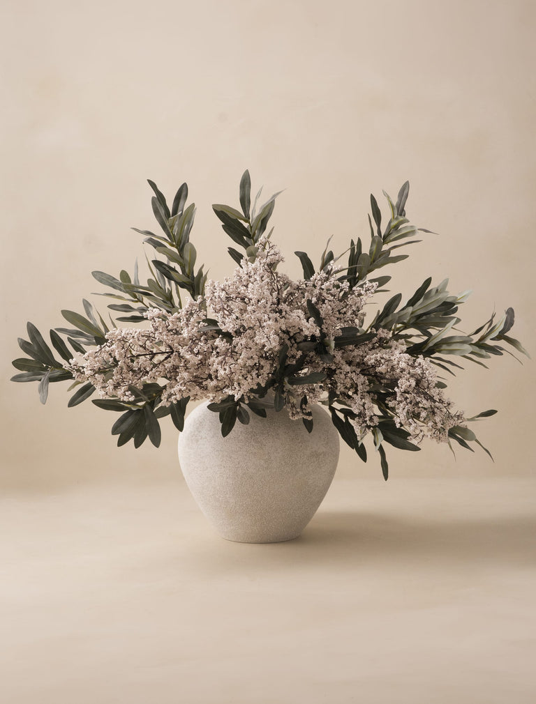 Faux Arrangement - Large White Berry & Olive Leaf