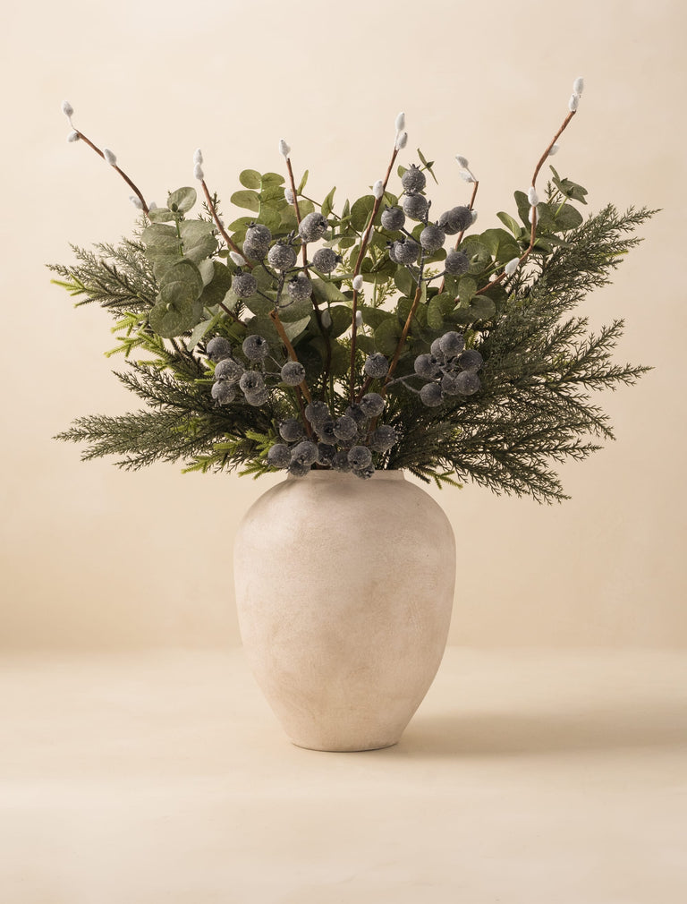 Faux Arrangement - Blue Berry & Pussy Willow
