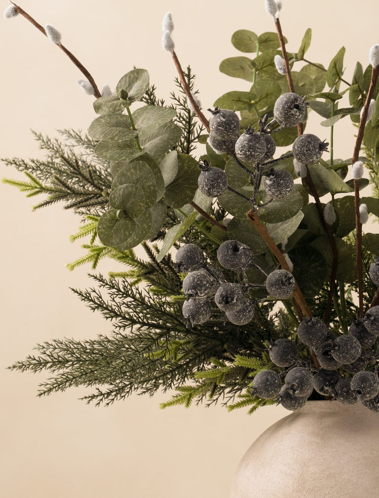 Faux Arrangement - Blue Berry & Pussy Willow