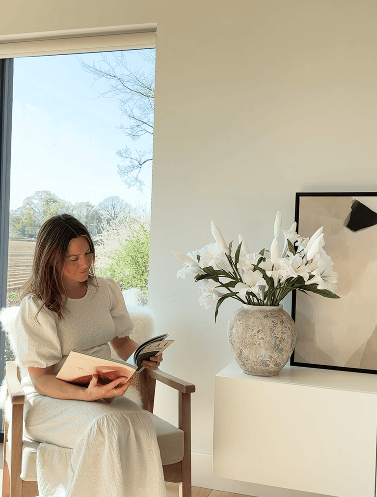 Faux Lily Arrangement - White