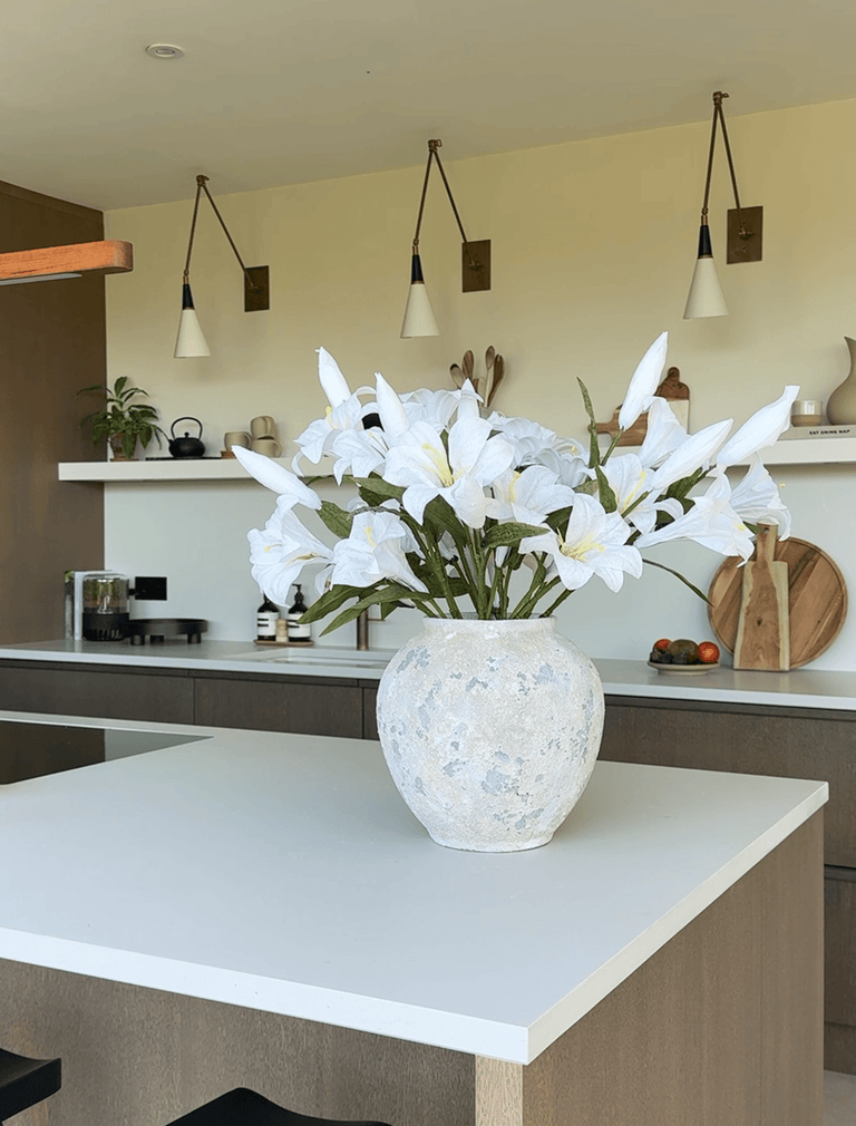 Faux Lily Arrangement - White
