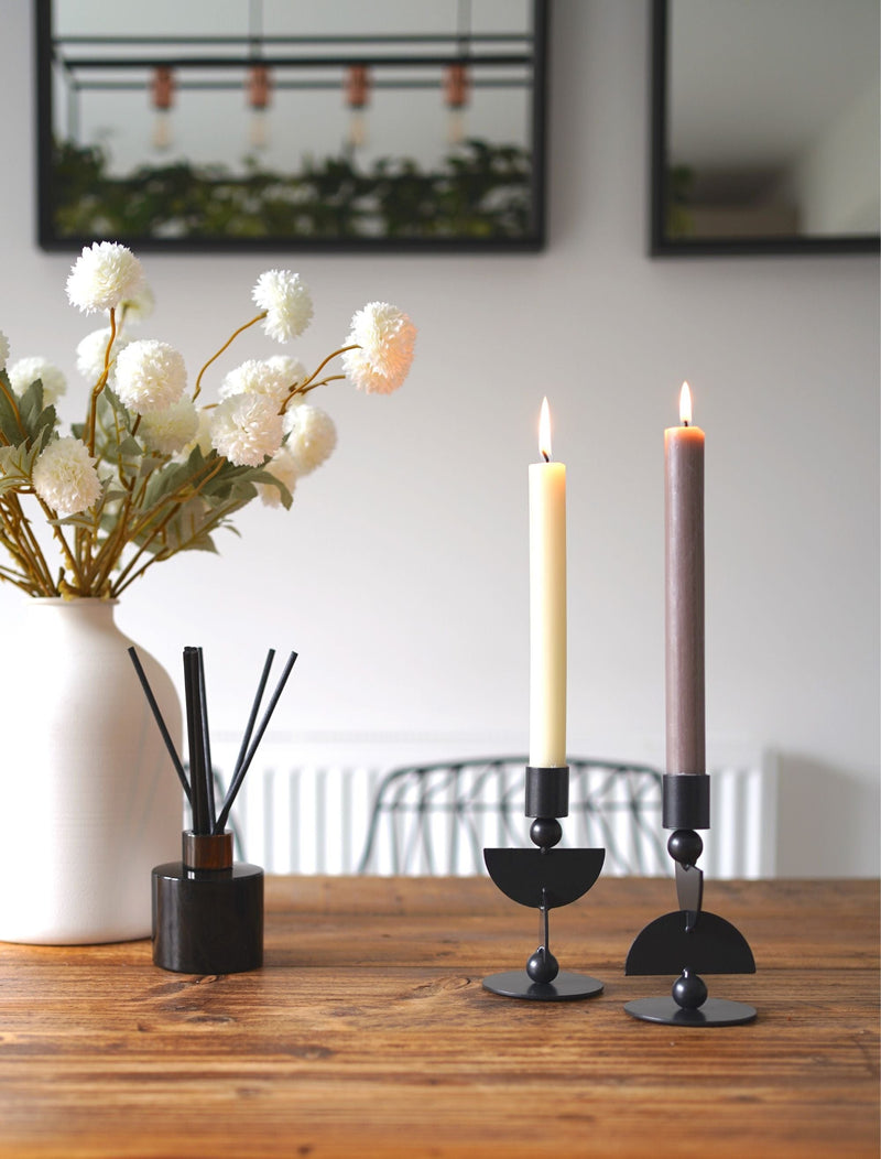 Abstract Candle Holder - Black