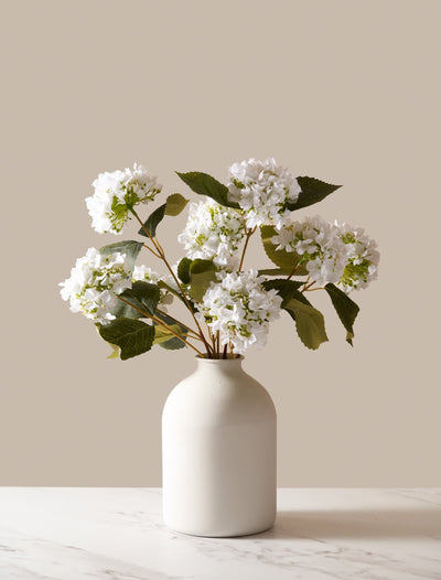 Faux Mini Hydrangea Bouquet - White