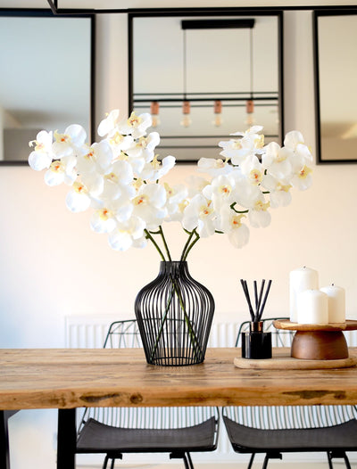 Faux Orchid - White (4 stems)