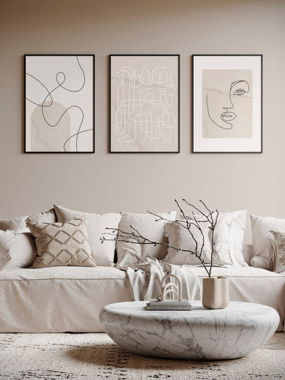 3 Print Gallery Wall - 'Line Art Inspired'